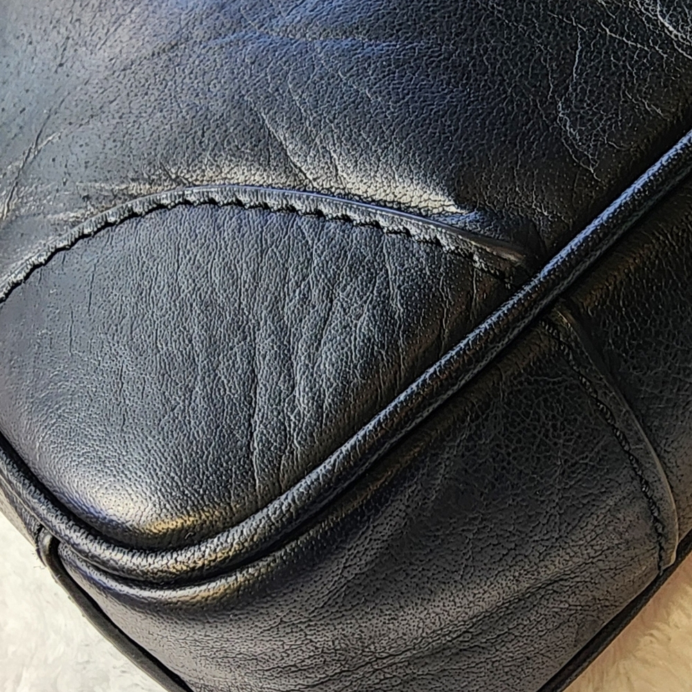 Fossil Men's Sport Buffalo Hide leather courier/messenger bag color Black NWOT - Picture 8 of 17
